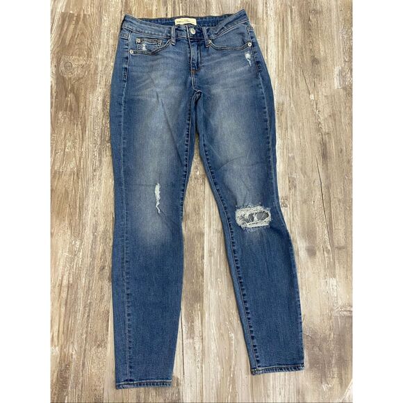 GAP Curvy True Skinny Jeans Mid Rise Distressed Women’s Sz 27R - Picture 1 of 6